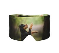 Rottweiler Mascotas Cachorros Perros Bokeh,Máscara para ojos con bloqueo de luz y protección ocular completa para dormir, orejeras y ojos.