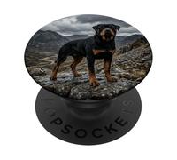 Rottweiler Montaña Paisaje Dramático Cielo Escena al Aire Libre PopSockets PopGrip Adhesivo