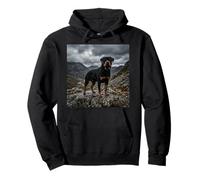 Rottweiler Montaña Paisaje Dramático Cielo Escena al Aire Libre Sudadera con Capucha