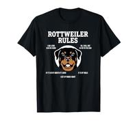 Rottweiler Reglas Dueño Criador de Perros Dicho Juego de Palabras Camiseta