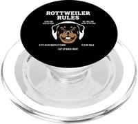 Rottweiler Reglas Dueño Criador de Perros Dicho Juego de Palabras PopSockets PopGrip para MagSafe