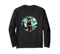 Rottweiler Rottie Dog Mom Dad, estilo Van Gogh Starry Night Manga Larga