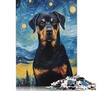 Rottweiler Van Gogh Puzzle De 1000 Piezas Rompecabezas para Adultos Rompecabezas 1000 Piezas para Adultos para Amantes O Amigos Rompecabezas Imposable 1000pcs (75x50cm)