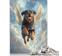 Rottweiler with Angel Wings A Tribute to Strength and Love Rompecabezas Imposible,desafío for Adults Juego Educativo 1000 Piezas Obra De Arte De Juego De para Adultos Y Niños Mayores De 12 Años 300p