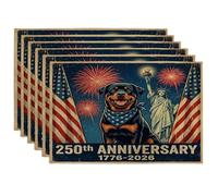 Rottweilers - Juego de 6 manteles individuales de 250 años, 12 x 18 pulgadas, diseño retro americano de temporada para comedor, 4 de julio, decoración del hogar y la cocina