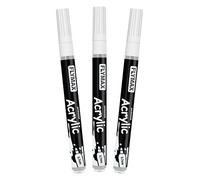 Rotulador Acrilico Blanco 0,7 mm - Marcador Permanente Pintura Acrílica Blanco, Indeleble, Punta fina, Impermeables, De secado rápido (Paquete de 3)