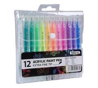Rotulador acrílico de punta fina de colores surtidos con estuche de almacenamiento transparente para bocetos, escritura y proyectos de diario, bolígrafos de pintura acrílica extrafina, juego de