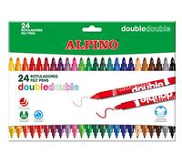 Rotulador alpino double double punta gruesa y punta fina caja de 20+4 colores surtidos