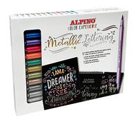 Rotulador alpino metallic lettering doble punta estuche de 12 unidades colores surtidos