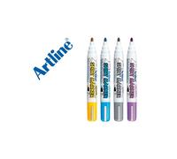 Rotulador artline camiseta ekt-2 amarillo,gris,celeste y violeta punta redonda 2 mm uso en camiseta caja de 4