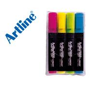 Rotulador artline fluorescente ek-660 4 -punta biselada -bolsa de 4 rotuladores