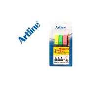 Rotulador artline fluorescente ek-660 blister de 3 unidades + 1 boligrafo serie 7000 sin cargo