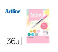 Rotulador artline fluorescente ek-660 colores pastel expositor de 36 unidades colores surtidos