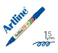 Rotulador artline marcador permanente ek-70 azul punta redonda 1.5 mm papel metal y cristal