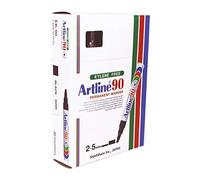 Rotulador Artline marcador permanente ek 90 color negro punta biselada 5 mm papel metal y cristal (12 unidades)