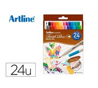 Rotulador artline supreme brush epfs pintura base de agua punta tipo pincel trazo fino bolsa de 24 unidades