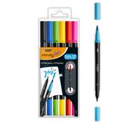 Rotulador BIC Intensity Dual Tip 6 colores doble punta fina y pincel base agua