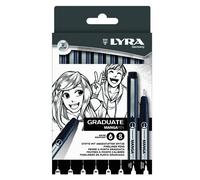 LYRA Graduate, Rotulador calibrado de punta fina, Punta fina, Caja de cartón, Surtido de puntas, 8 unidades