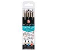 Rotulador calibrado sakura pigma micron 3 colores (azul, negro y rojo)