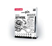Rotulador calibrado uni-ball pin dot work starter kit set de 8