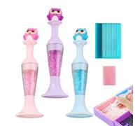Rotulador de diamantes de imitación, 3 botes de flores de diseño de búhos, kit de accesorios de pintura artística, aplicador de bordado ergonómico para decoración del hogar