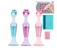 Rotulador de diamantes de imitación, 3 unidades, forma de maceta, diseño de búhos, para manualidades, bordado, ergonómico, para decoración del hogar