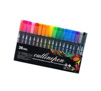 Rotulador de gel suave Flowi de doble línea para dibujar, escribir en múltiples superficies, herramientas de arte resistentes al color, marcadores de borde metálico