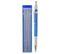 Rotulador de metal mecánico de metal, lápiz de carpintero con 12 recargas redondas plateadas de 2,0 mm, marcadores resistentes con cuerpo de metal integrado, herramienta de precisión para madera y