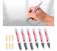 Rotulador de Pared para Lechada, 6 piezas gris claro Restaurador de Lechada de Pared Pluma de Relleno de Lechada, Rotulador de Pintura para Azulejos, Bolígrafo sellador para baños, cocina, Piso, Baño