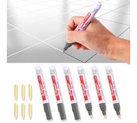 Rotulador de Pared para Lechada, 6 piezas Gris Restaurador de Lechada de Pared Pluma de Relleno de Lechada, Rotulador de Pintura para Azulejos, Bolígrafo sellador para baños, cocina, Piso, Baño