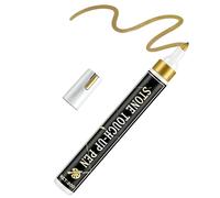 Rotulador de pintura dorada, bolígrafo de tinta permanente dorada de secado rápido para marcar y detallar, fuerte adherencia para metal, madera, vidrio, caucho, roca y lienzo, tinta a base de r