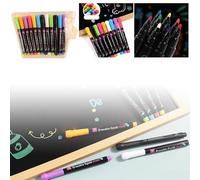 Rotulador de pizarra borrable con tiza líquida soluble en agua, rotulador LED colorido para letras luminosas, tinta recargable de 50 ml, ideal para escuelas, oficinas creativas (B, 22,3 x 15 x 1,2 cm)