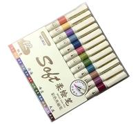 Rotulador de punta suave flexible 6/12 para dibujar, colores nocturnos con cuerpo y tintas fáciles de usar, bolígrafo de dibujo de agarre ergonómico