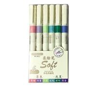 Rotulador de punta suave flexible 6/12 para dibujar, colores nocturnos con cuerpo y tintas fáciles de usar, bolígrafo de dibujo de agarre ergonómico