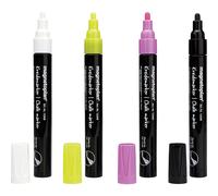 Rotulador de tiza líquida magnetoplan, de colores, en negro, blanco, amarillo, rosa