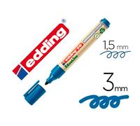 Rotulador Edding 28 Para Pizarra Blanca Ecoline 90% Reciclado Color Azul Punta Redonda 1,5-3 Mm Recargable