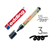 Rotulador Edding 28 Para Pizarra Blanca Ecoline 90% Reciclado Color Negro Punta Redonda 1,5-3 Mm Recargable