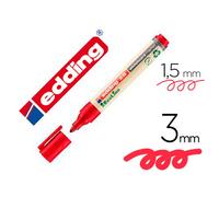 Rotulador Edding 28 Para Pizarra Blanca Ecoline 90% Reciclado Color Rojo Punta Redonda 1,5-3 Mm Recargable