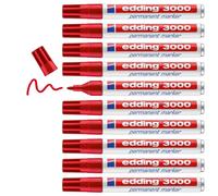 Rotulador edding marcador permanente 3000 rojo punta redonda 1,5-3 mm recargable