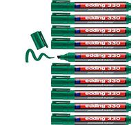 Rotulador edding marcador permanente 330 verde punta biselada 1-5 mm recargable
