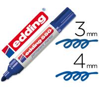 Rotulador Edding Permanente 550 Punta Fibra Azul N.3 - Punta Redonda