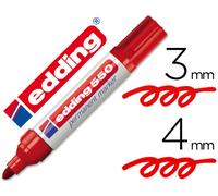 Rotulador Edding Permanente 550 Punta Fibra Rojo N.2 - Punta Redonda