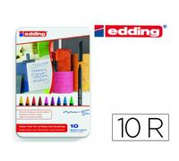 Fiber Tip Edding Marker 1200 Caja de 10 marcadores de punta redonda de 05 mm