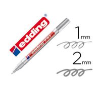 Rotulador edding punta fibra 751 plata punta redonda 1-2 mm
