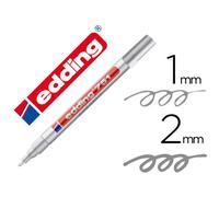 Rotulador Edding Punta Fibra 751 Plata Punta Redonda 1-2 Mm