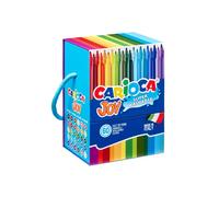 CARIOCA Rotuladores Joy Punta Fina | Caja premium con asa de 60 rotuladores superlavables y con gran cobertura | Colores surtidos | Punta Ø 2,8 mm | 60 piezas