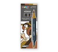 Rotulador Fibra Carioca Plus Sketch Marker Doble Punta Caja De 4 Colores Marrones