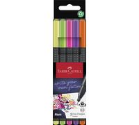 Faber-Castell Rotulador de punta fina Grip Finepen 151603 – Punta de fibra 0,4 mm, 5 unidades, neón