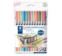 Rotulador Fibra Staedtler 3200 Design Journey Doble Punta Estuche De 12 Col. Pasteles