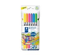 Rotulador Fibra Staedtler 3200 Design Journey Doble Punta Estuche De 6 Col. Neon